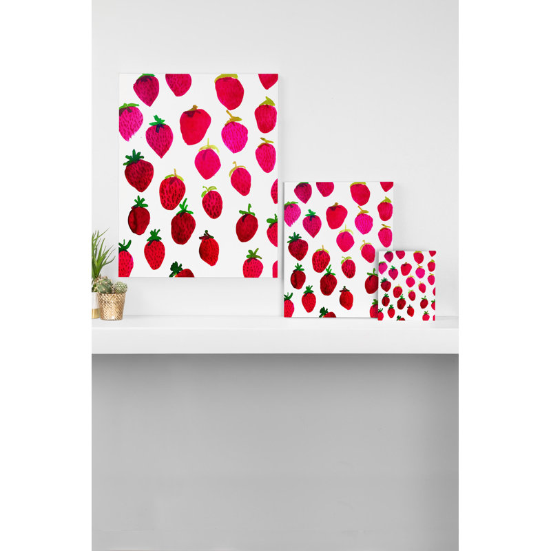 « fraisiers fruit », impression sur toile, H 20 po x l 16 po x P 2 po