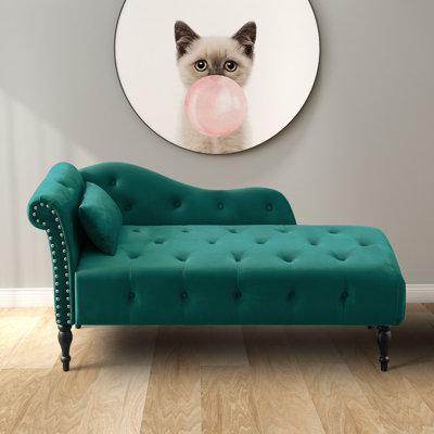 Earldene Velvet Chaise Lounge