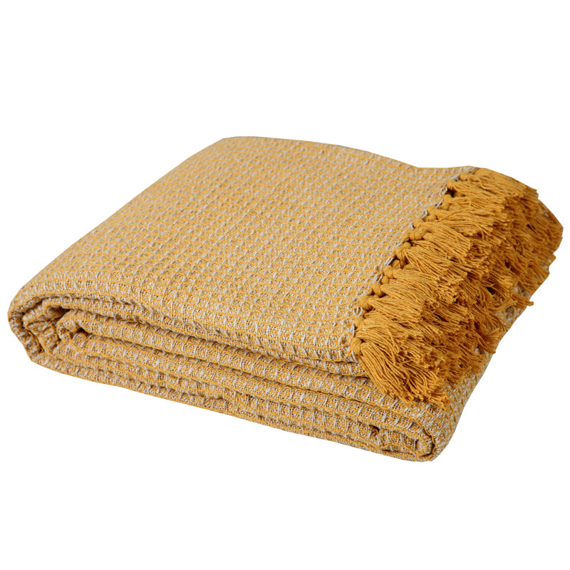 Carman Cotton Abstract Bedspread, Mustard