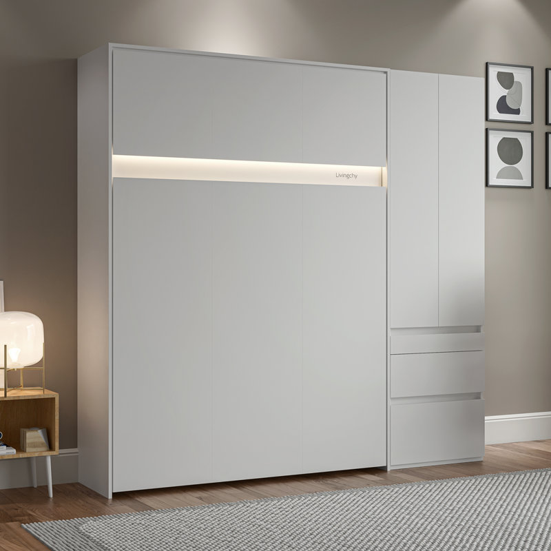 Brungardt Lifestyle Murphy Bed With Storage, Full, White