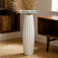 Vase de sol moderne en céramique blanche, grand vase décoratif brillant de 28 pouces pour l'herbe de Pampa, grand vase minimaliste pour la décoration de salon-794809012