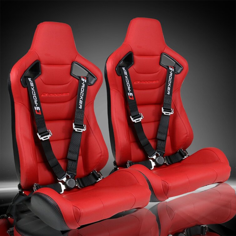 Universal Reclinable Racing Seat Dual Slider + 5 Point Cam-lock