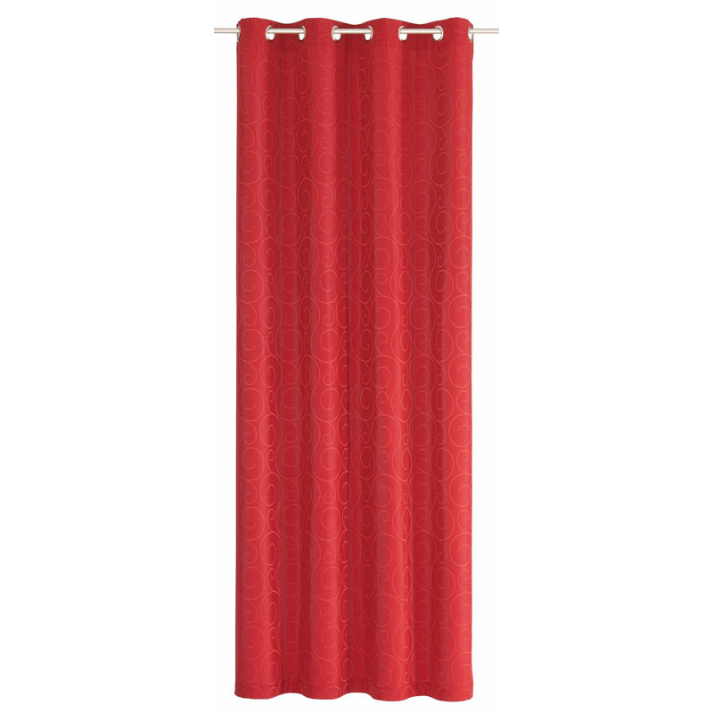 Coursey Room Darkening Curtain Single Panel, 145cm H x 132cm W, Red