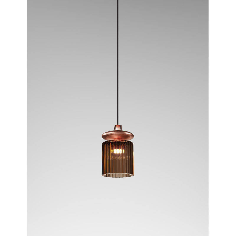 Tread 1 - Light LED Pendant, Burned Earth Transparent, Matte Copper, 3000 Kelvins