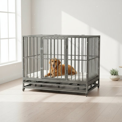 Cage pour chien et cage en métal robuste pour grands animaux de compagnie