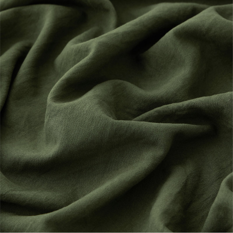 Bedsure Duvet Cover Queen Size with Fitted Sheet - 4 Pieces Prewashed Cotton-Like Extra Soft Bedding Set, Olive Green