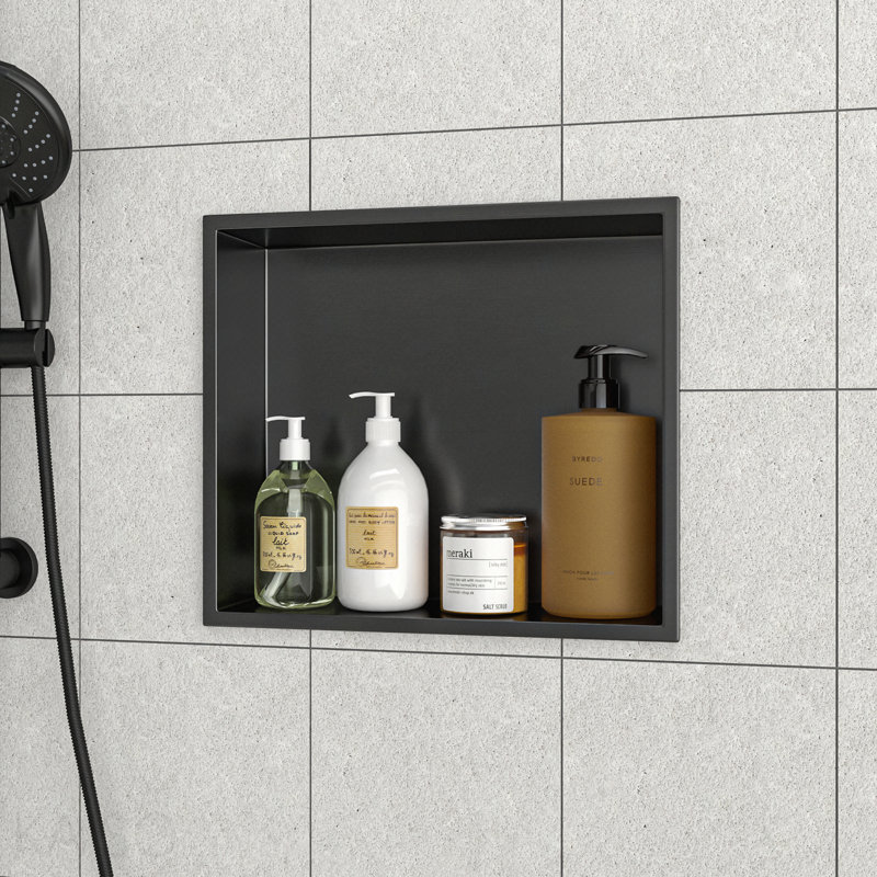 Niche de douche en acier inoxydable 15 po x 13 po, noir bronze, Bronze industriel-noir, H 13 po x l 15 po x P 3,94 po