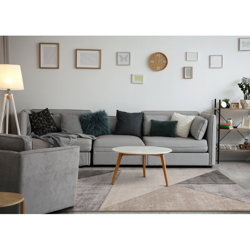 Rug Branch 8' X 11' (7'10'' X 10'6'') Geometric Indoor Area Rug, Grey , Contemporary Modern - Living Room, Bedroom, Dining Room, And Kitchen