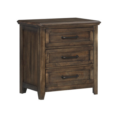 Longwood 3-Drawer Solid Wood Nightstand in Birch Gray