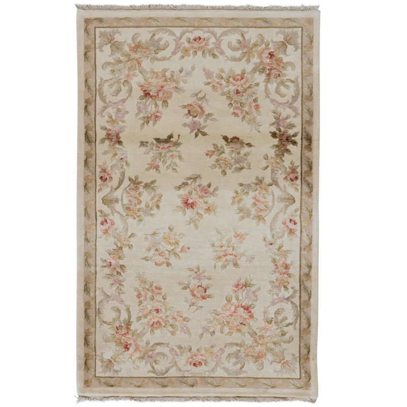 Hand Knotted Area Rug in Ivory