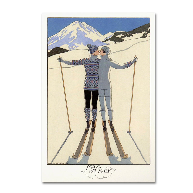 « l hiver barbier (3) », affiche rétro sur toile tendue, H 19 po x l 12 po