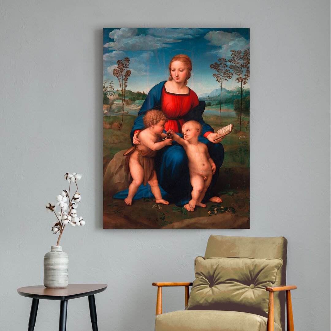 Wandbild Madonna Del Cardellino (Madonna des Stieglitz) von Raffaello