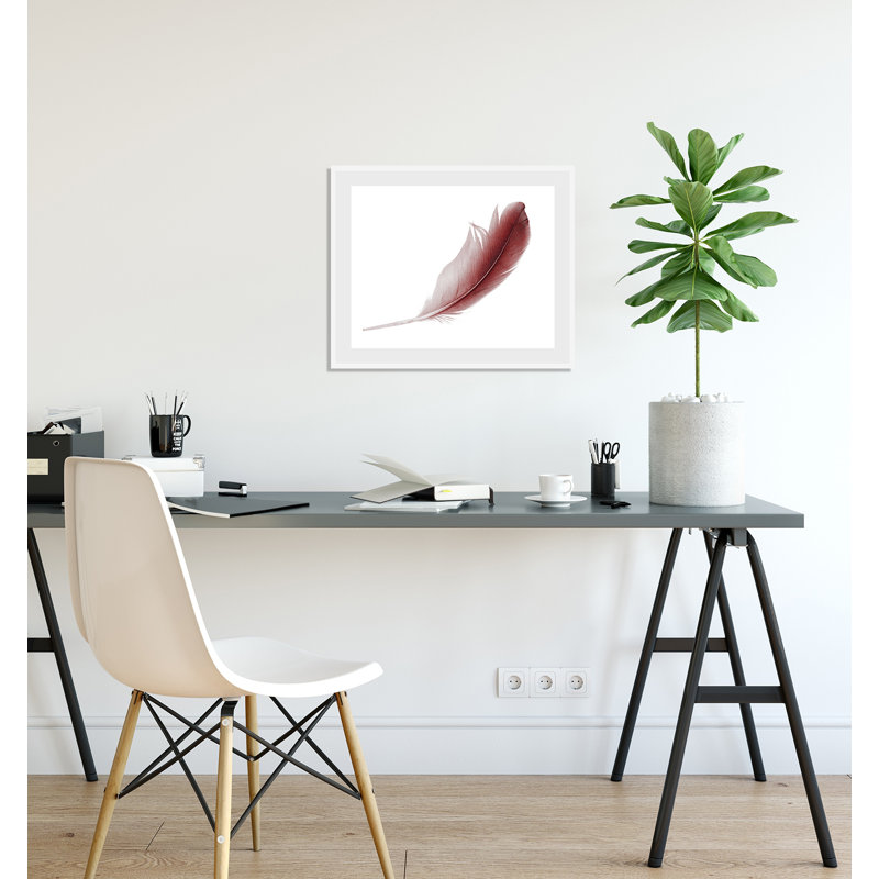 Feder - Single Picture Frame Print, Brown, 60 cm H x 50 cm W
