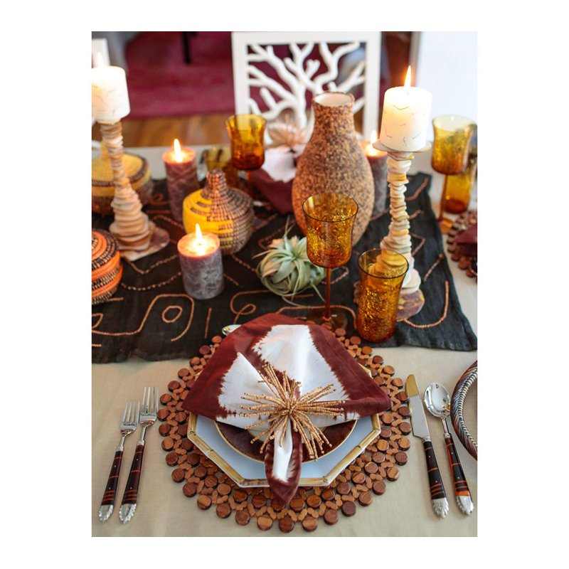 Round Bamboo Placemat, Brown
