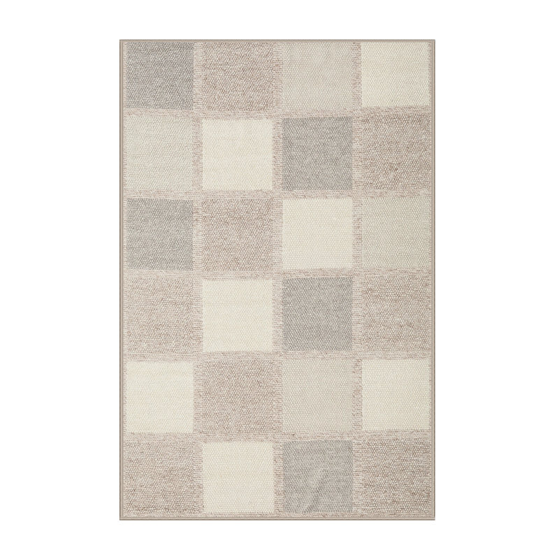 Tapis géométrique brun / beige / gris, Rectangle 5 pi x 7 pi