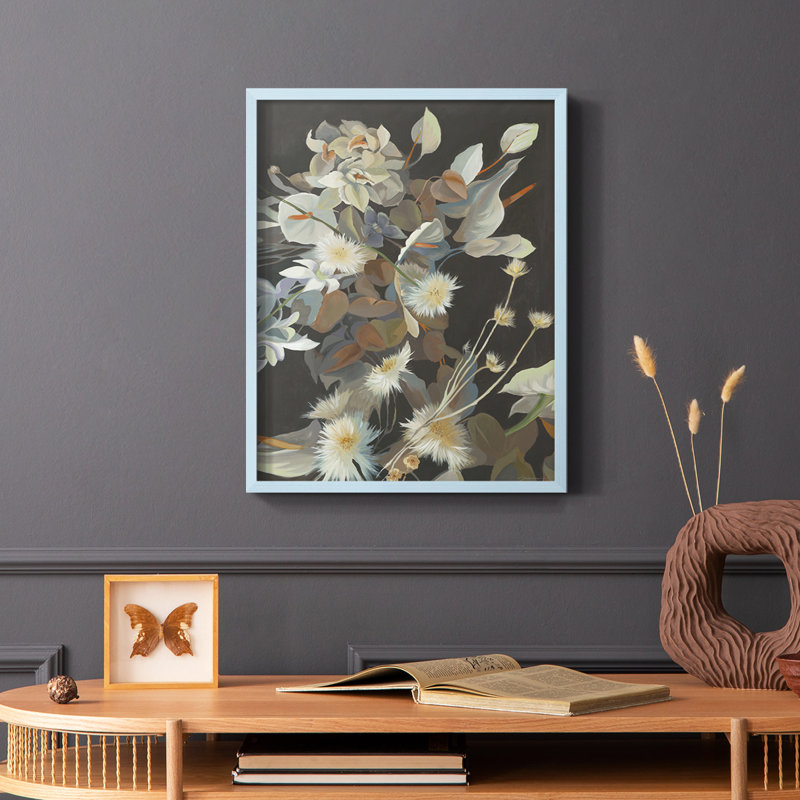 Turn a New Leaf Framed Print - Solid Wood, Blue Single Picture Framed, 10" H x 8" W
