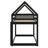Twin Over Twin House-Shaped Rubber Wood Floor Bunk Bed – Ladder & Guardrails Included-162194487