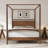 Solid Wood Canopy Bed Frame Four Posters Bed No Box Spring Needed,Full Size,Walnut