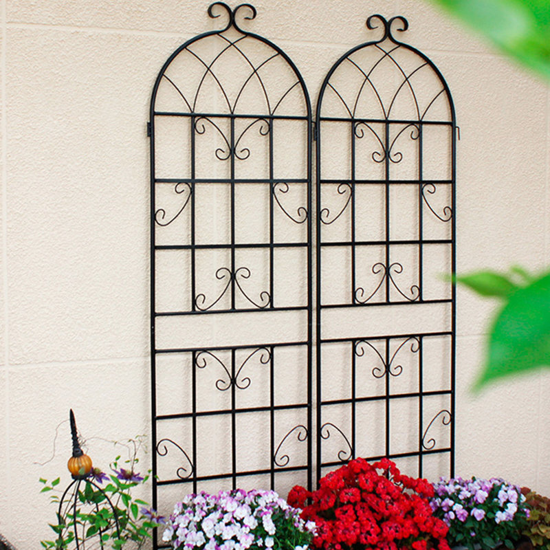 Ensemble de 4 treillis de jardin en métal antirouille de 71 po x 19,7 po, structure de plante extérieure, noir, facile à monter, paquet de 4 treillis galvanisé robuste de 19,7 po