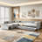 L-shape Upholstered Double Twin Size Daybed with Trundle and Drawer-128934838