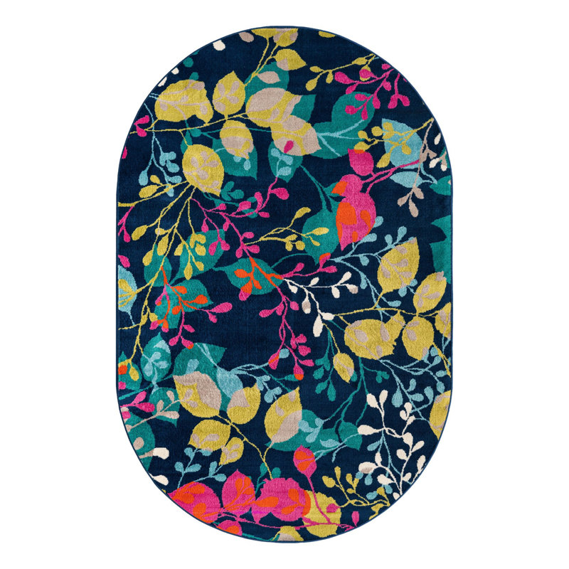 Analiese Floral Indoor Rug, Oval 5'3" x 8'