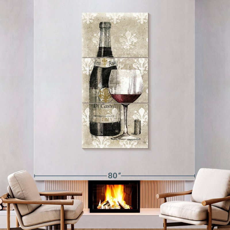 Pencil Wine Fleur De Lis I, 75" H x 36" W