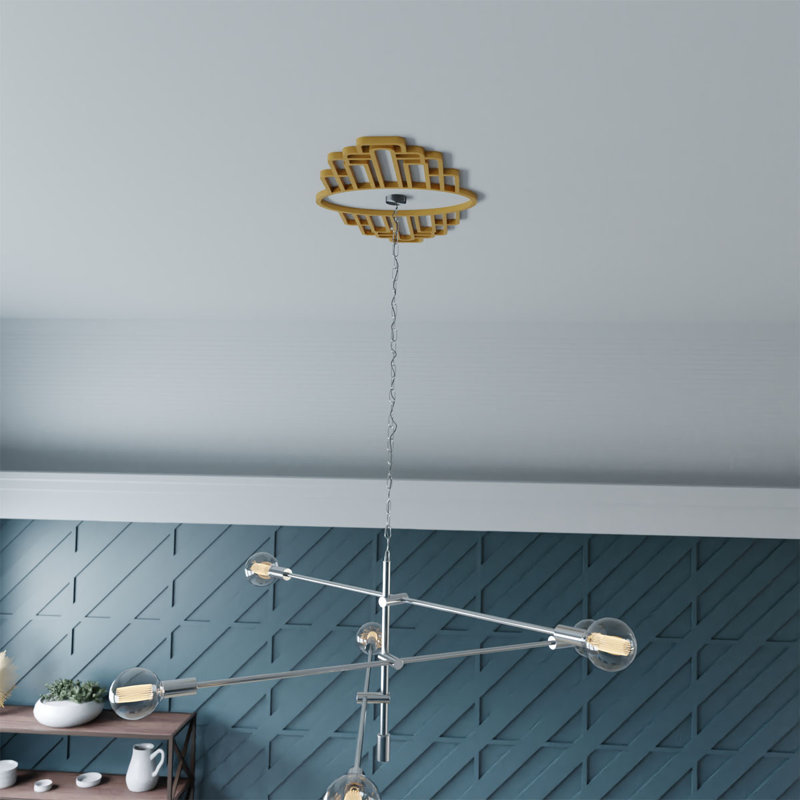 Médaillon de plafond en PVC Elizabeth, H 16 po x l 32 po x P 1 po, Or