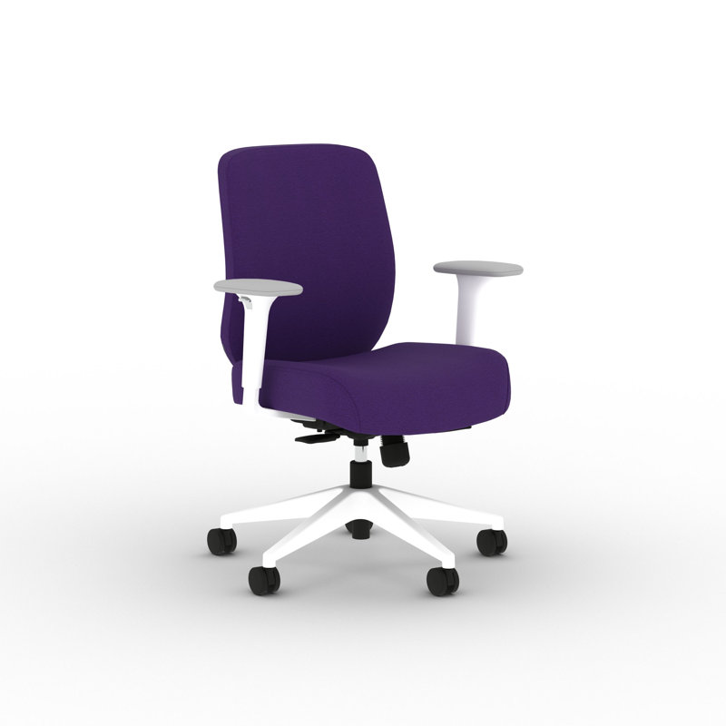 HON Altern Upholstered Low-Back Chair, White Frame, Iris, Designer White, Iris