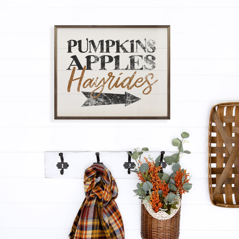 Pumpkins Apples Hayrides - blanc, H 10 po x l 8 po