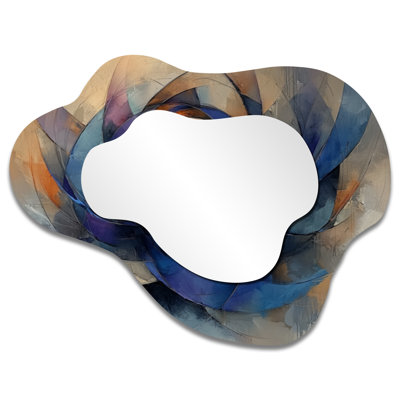 Abstract Velvet Wreath Of Density I - Wreath Irregular Asymmetrical Mirror, Traditional Wall Mirror, Printed on Metal