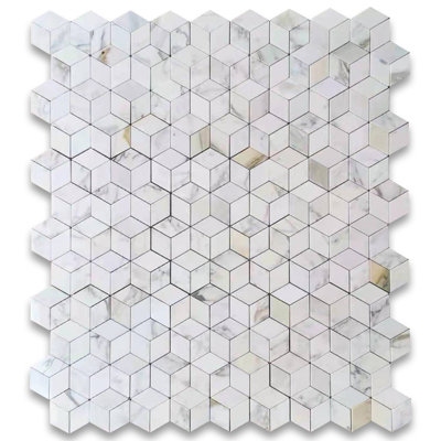 Carreau de mosaïque en marbre 11 po x 10 po Calacatta