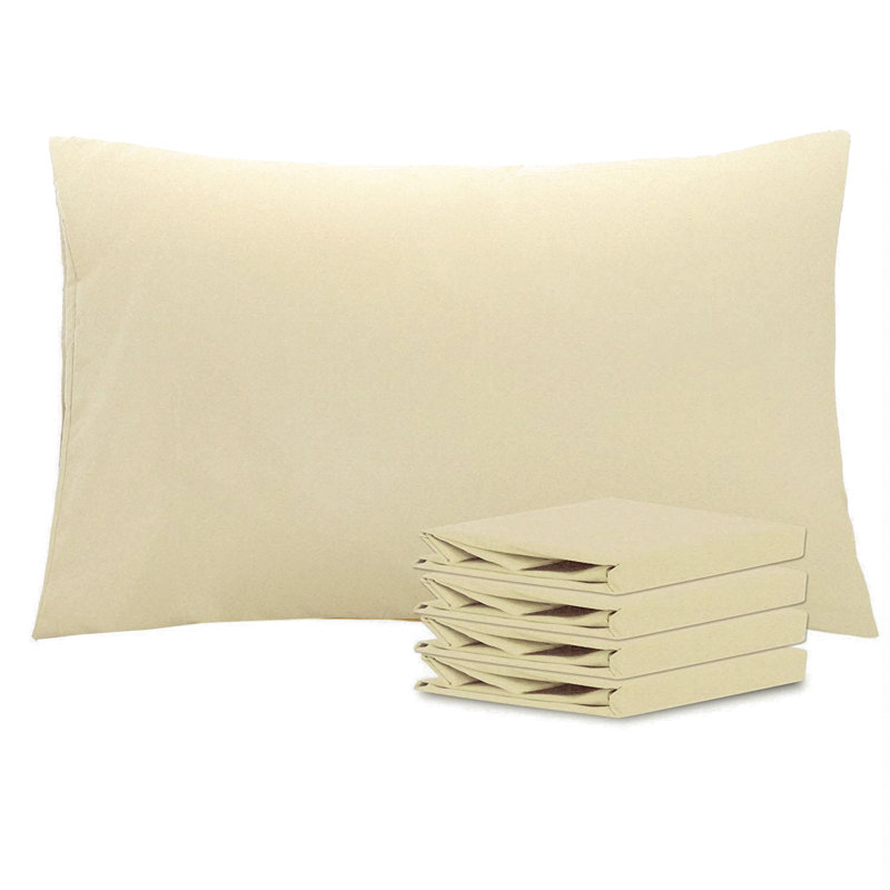 Bed Pillowcases, 1800 Brushed Microfiber Queen Pillow Cases with Envelope Closure - 20x30 Inches - NTBAY, Khaki