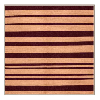Machine Washable Horizontal Stripes Orange Area Rug