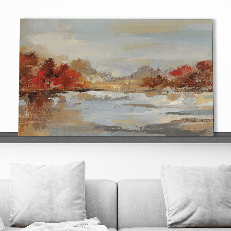 Récolte tardive d'automne - peinture, Toile tendue, H 18 po x l 30 po x P 1 po