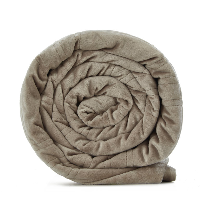 Couverture matelassée pour chambre Yasmine, l 48 po x L 72 po, Taupe, 12 lb