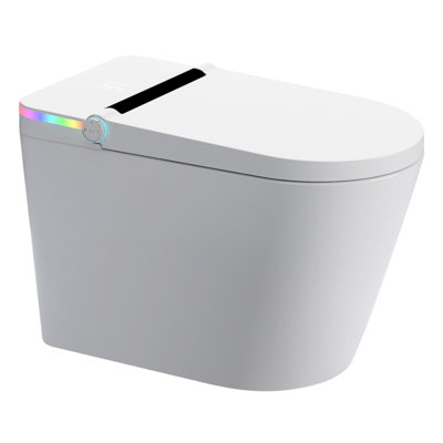 Smart Toilet With Built-In Bidet Seat, Tankless Toilet With Auto Lid Opening, Closing And Flushing, Heated Seat, Digital Display, Elongated
