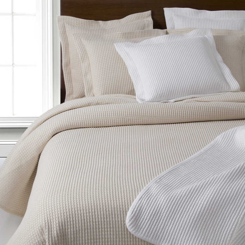 Locke Cotton Blend Solid Colour Bedspread, Cream, 270 x 270cm Bedspread