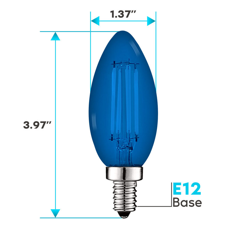 4,5 W (équivalent à 40 W), ampoule à DEL B11, ampoule colorée, culot E12 / candélabre, 6