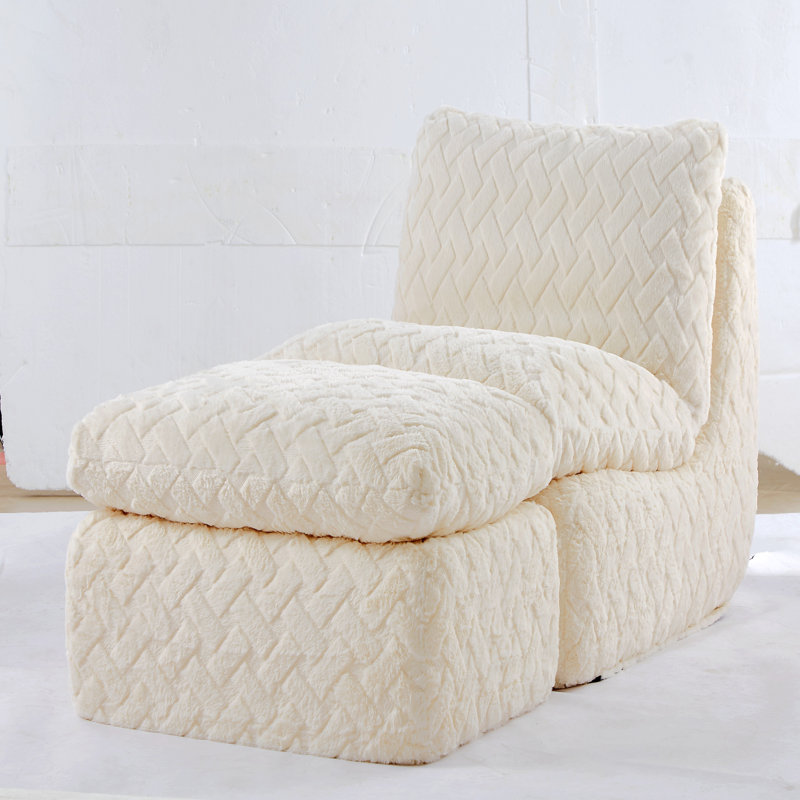 Fauteuil à compression complète avec repose-pieds pivotant Liyasi, Blanc