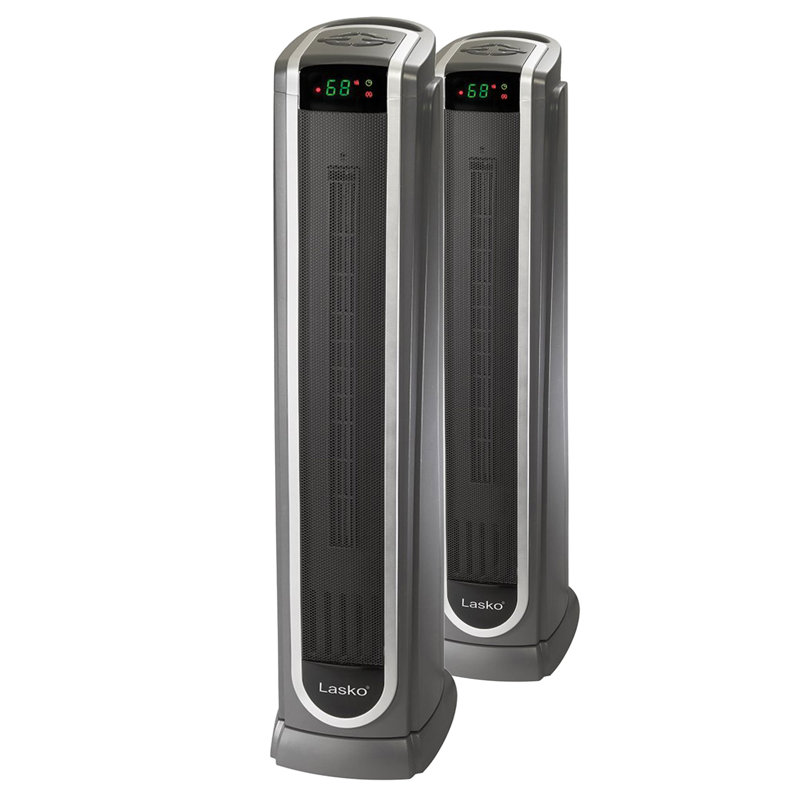 Lasko 1500 Watt 5100 BTU Electric Tower Space Heater with Adjustable Thermostat