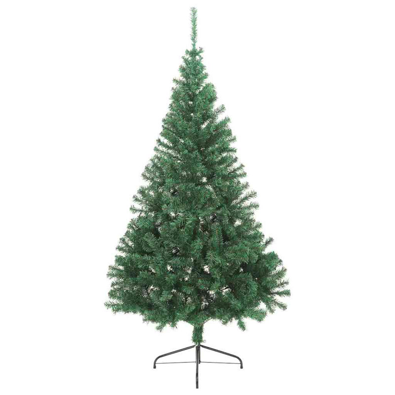 Arbre de Noël artificiel en forme de demi-cercle avec support PET, H 6 pi, Vert