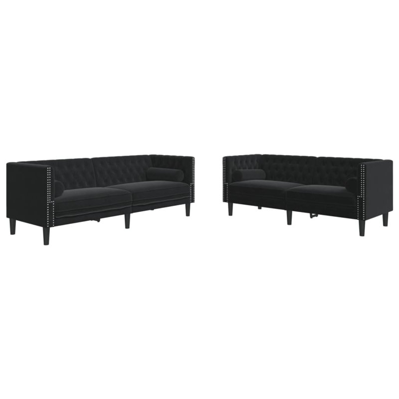  Chesterfield Sofa Set Black