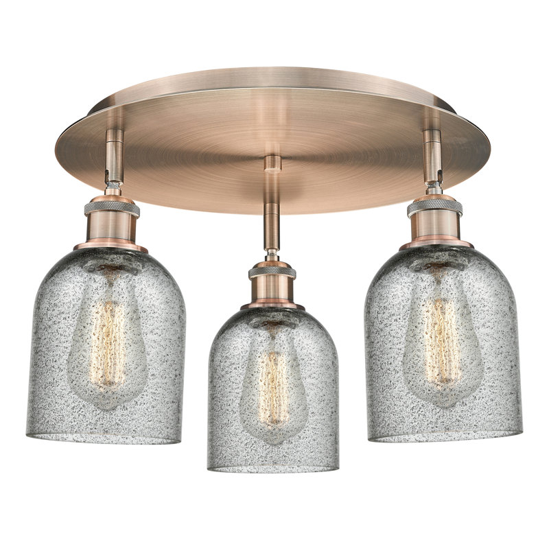 Plafonnier encastré Caledonia, Gris anthracite, Cuivre antique