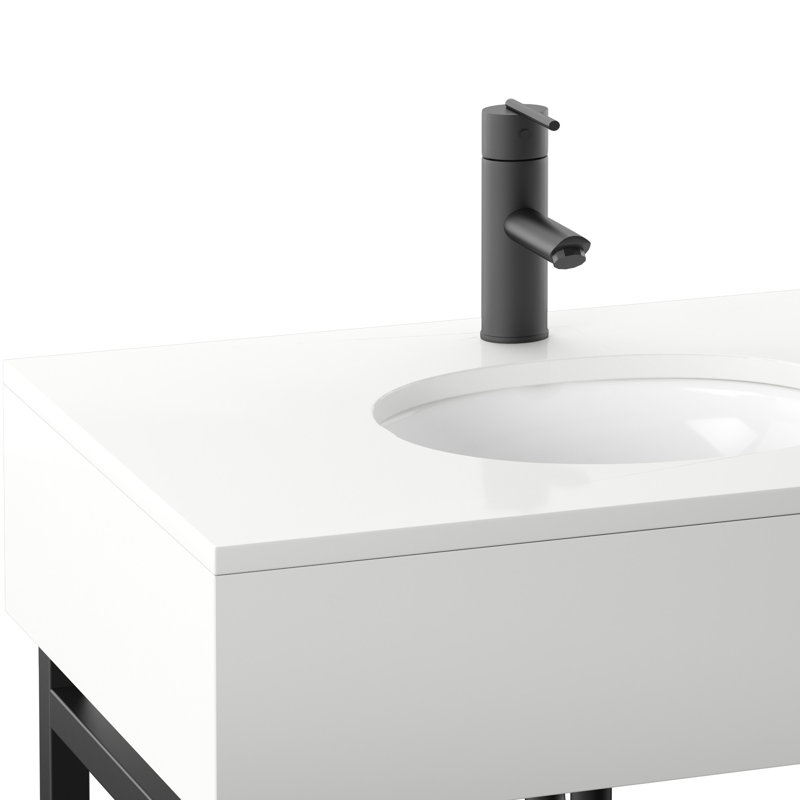 Ensemble de meuble-lavabo simple 36 po Whittier, Métal noir