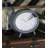 Modern & Contemporary Analog Metal Quartz Movement / Crystal Tabletop Clock in Black/White