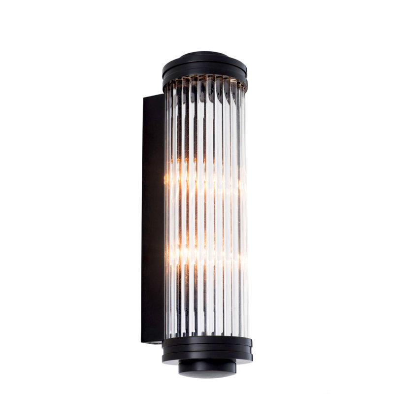 Gascogne Flush Mounted Sconce, Bronze/Clear, 2 Lights