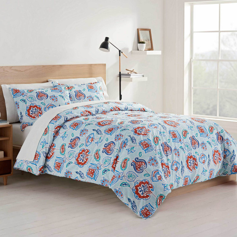 Dancing Jacobean Cotton Comforter Set, King Comforter + 2 Shams