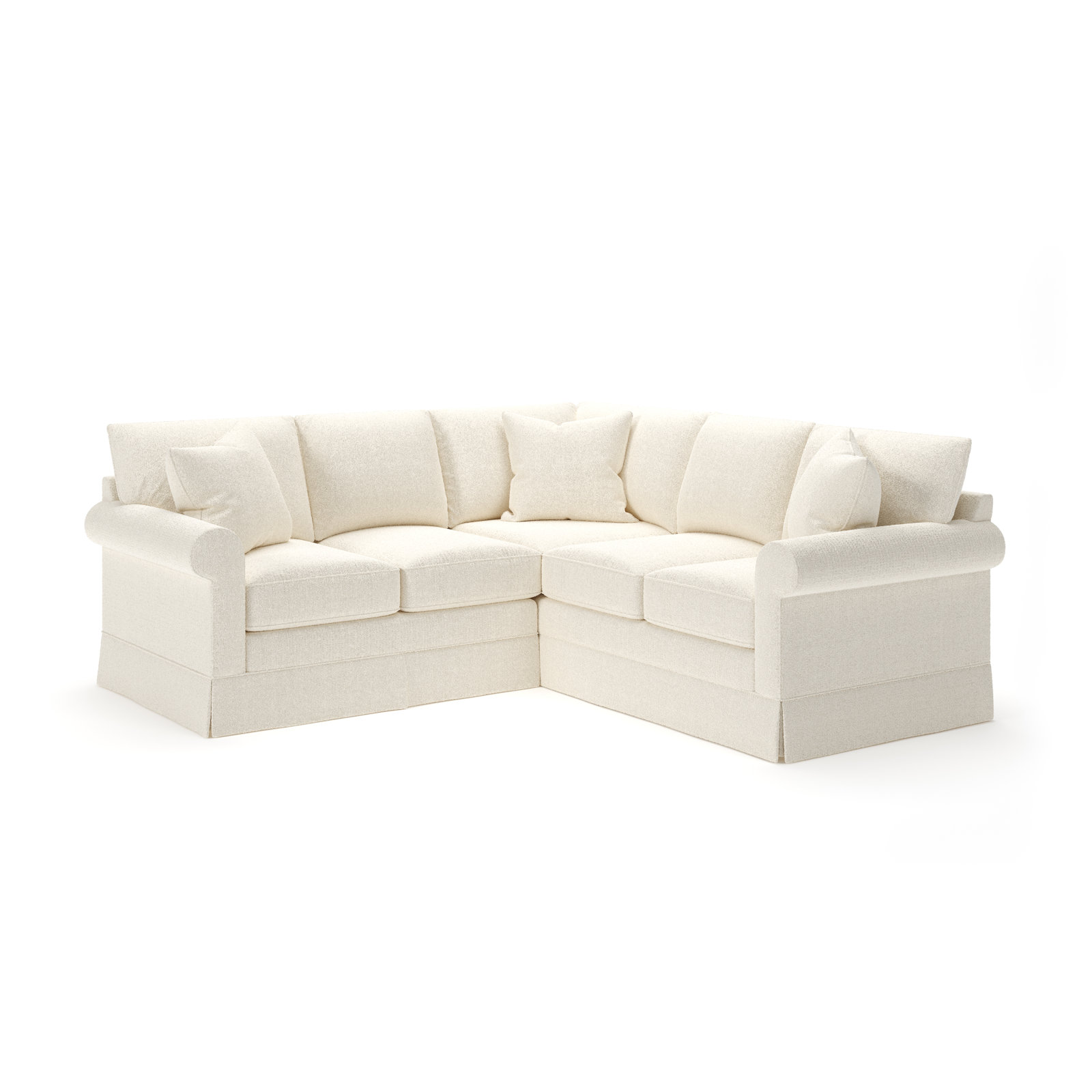 Friedman Upholstered L-Sectional, Davis Pearl Performance Bouclé