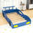 Twin Wooden Platform Bed With Car-Shaped-911622073