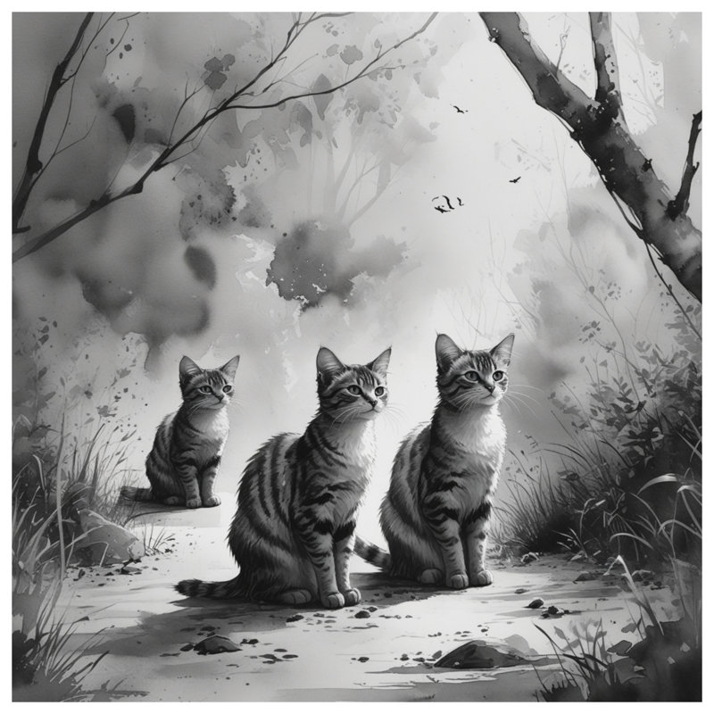 Tapis de bain Three Tabby Cats, L 34 po x L 21 po